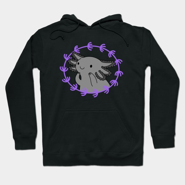 Axolotl Grey Hoodie by natelledrawsstuff